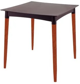 Mesa Tramontina Diana 70x70 cm em Polipropileno Marrom com Pernas de Madeira Eucalipto
