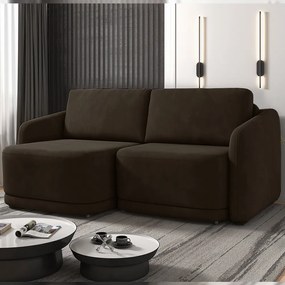 Sofá Cama Modulado Retrátil e Reclinável Decorativo Varsóvia 216cm Veludo Marrom G33 - Gran Belo