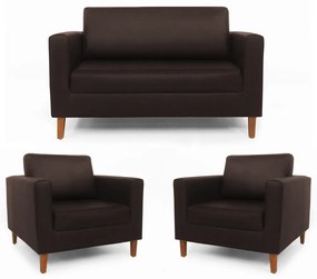 Conjunto Namoradeira + 2 Poltrona Gabriela Courino Marrom