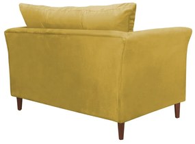Namoradeira Ibis Decorativa 2 Lugares 1,35 m Recepção Quarto Sala Suede Amarelo