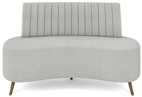 Sofá Living Decorativo 2 Lugares 1,35M Katara Cinza Bouclê G33 - Gran Belo