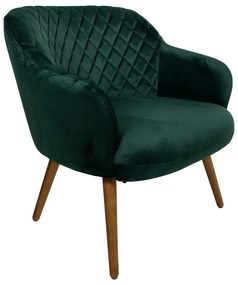 Poltrona Decorativa Kitana Pés Madeira Palito Veludo Verde G15 - Gran Belo