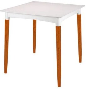 Mesa Tramontina Laura Rattan 70 cm Polipropileno Branco Pernas Madeira