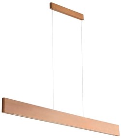 Pendente Led Madeira Castanho 34w Rettangolare