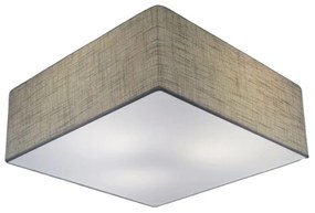 Plafon Quadrado Md-3050 Cúpula em Tecido 40x40X12cm Rústico Cinza - Bivolt