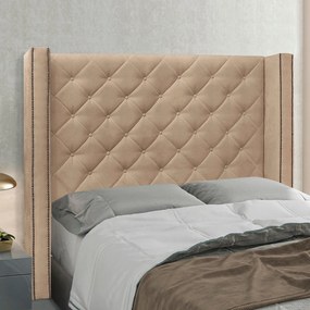 Cabeceira Estofada Egito SPZ 219cm Casal Suede - ADJ Decor