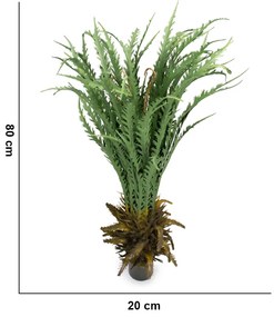 Samambaia Folhagem Artificial Cheia com Pote X60 Verde 80 cm F04 - D'Rossi