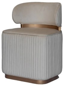 Poltrona Lila - Dourado Soleil - Tecido Veludo Nude