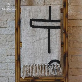 Manta Boho Minimalista em Algodão
