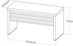 Mesa para Escritório 135cm Tamburato A06 Marrom/Preto - Mpozenato