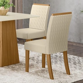 Kit Conjunto 2 Cadeiras Vega Sala de Jantar Nature Linho