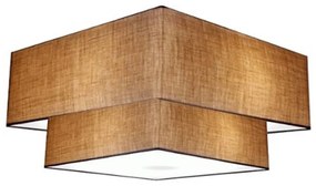 Plafon Duplo Quadrado Md-3022 Cúpula em Tecido 25/50x35cm Palha / Palha - Bivolt