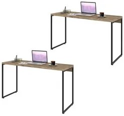 Kit 2 Mesas de Escritório Office 135cm Estilo Industrial Prisma C08 Ca