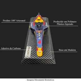 Miniatura de Quadro Decorativo 33cm x 12,5cm Carro F1 RB Nº4 Azul - Gran Belo