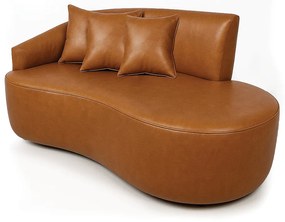 Sofá 2 Lugares Orgânico 140 cm Morgan Sintético PU D03 - D'Rossi  - Whisky
