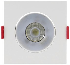 Spot De Embutir Quadrado 7W 4000K Led Bivolt 10,5X10,5X3,1Cm | Opus Ec... (Branco)