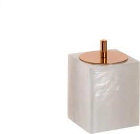 Porta Cotonetes Resina Madrepérola - Red Gold