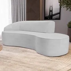 Sofá Living  4 Lugares 280cm Braço Esquerdo Mozart D06 Linho Cinza - M