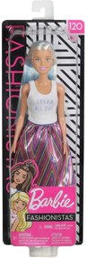 Boneca Barbie Fashionistas Loira Mechas Azuis - Mattel