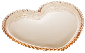 Prato Cristal Coração Pearl Âmbar 25x22x2cm 28395 Wolff