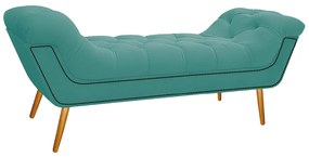 Calçadeira Estofada Veneza 160 cm Queen Size Suede Azul Tiffany - ADJ Decor