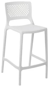 Banqueta Alta para Cozinha Branca Empilhável Vênus em Polipropileno Acrilys