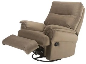 Poltrona Reclinavel Capri MH 1217 com Massageador em Veludo Marrom Claro - 55582 Sun House