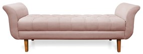 Recamier Olinda Veludo Rosê 160 cm Pés Chanfrado Castanhos - D'Rossi