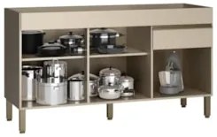 Armário de Cozinha 3 Peças Balcão sem Tampo 150cm Lina12 Z06 Vanilla/F