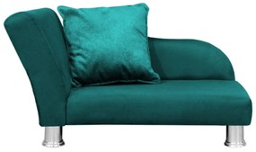 Divã Cama Pet Luxo para Cães E Gatos Elegante Confortável Suede Azul Tiffany