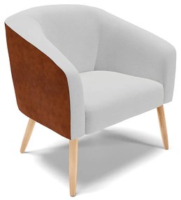 Poltrona Decorativa Pé Palito Natural kit 2 Stella Nozes/Linho Cinza D03 - D'Rossi