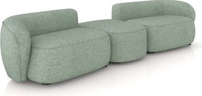 Sofá Versátil Sala de Estar Egito 322cm Modulado Linho Verde Manchado G52 - Gran Belo