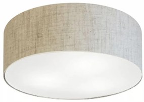 Plafon Cilíndrico Md-3019 Cúpula em Tecido 80x15cm Rústico Bege - Bivolt