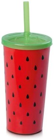 Copo com Canudo Melância 600 Ml