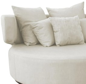 Sofá Chaise Eva Redondo 02 Lugares Suede Bege