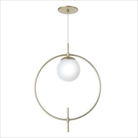 Pendente Cerchio 50,5X12X38Cm Metal Alumínio E Globo Ø12Cm 01Xg9 - Old... (PRETO)