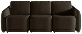 Sofá Cama Modulado Retrátil e Reclinável Decorativo Varsóvia 276cm Veludo Marrom G33 - Gran Belo