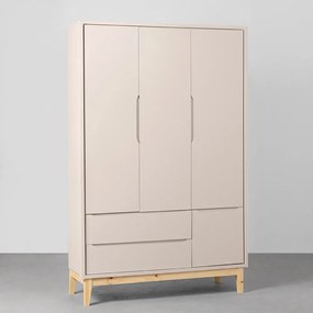 Guarda-Roupa Theo 3 Portas com Pés Square Natural - Areia