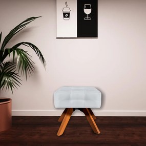 Puff Decorativo Base Giratória Karen Suede Cinza G19 - Gran Belo