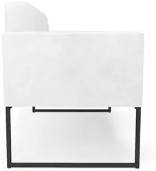 Sofá Namoradeira Base Industrial Preto Ana Sintético PU Branco - Ibiza