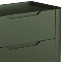 Mesa Cabeceira Quarto 68cm 3 Gavetas Blen Musgo/Dourado I06 - Mpozenat