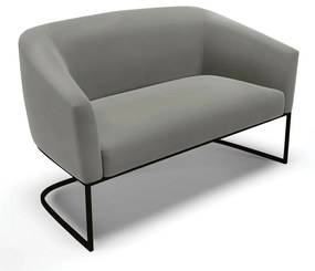 Namoradeira e 2 Poltronas Industrial Preto Stella Suede D03 - D'Rossi - Grafite