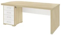 Mesa para Escritório com Gavetas Lado Esquerdo Corp A06 Carvalho/Branc