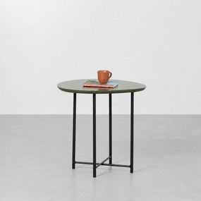 Mesa Lateral Nic Preto e Verde Musgo - 45cmx44cm