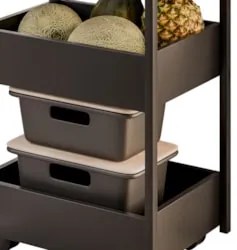 Carrinho Gourmet de Apoio Industrial 3 Prateleiras Liss Z34 Preto - Mp