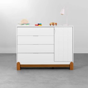 Cômoda Lotus 4 Gavetas e 1 Porta - Branco Fosco