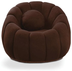 Poltrona Decorativa Orgânica Giratória Cloud Bouclê E03 - D'Rossi - Marrom