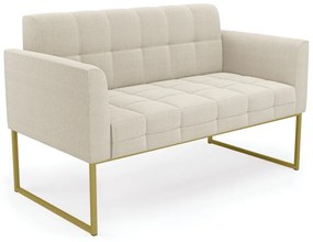 Namoradeira e Poltrona Industrial Dourado Elisa Bouclê D03 - D'Rossi - Bege