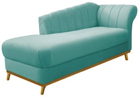 Recamier Vanessa 185cm Lado Esquerdo Suede Azul Tiffany - ADJ Decor