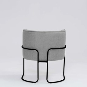 Poltrona Decorativa Belinda D07 Base Aço Linho Mescla Elefante - D'Rossi